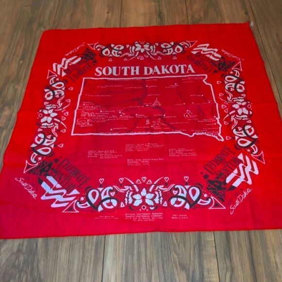 Centennial Celebrate the Century South Dakota handkerchief 1989 BANDANA - Picture 1 of 6